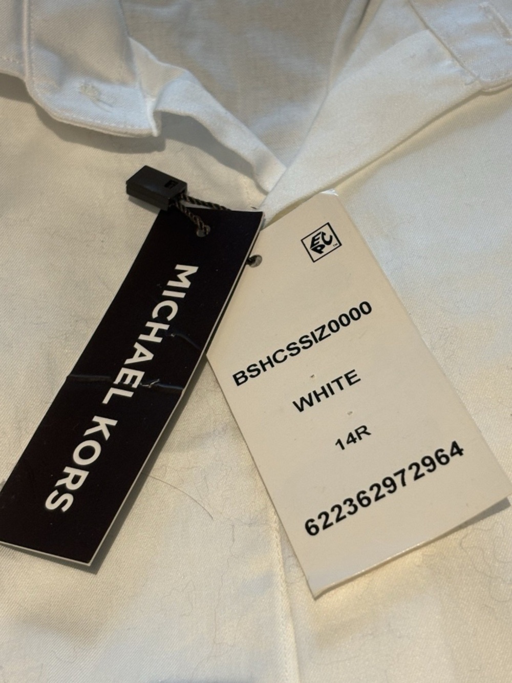 Michael Kors Kids Boys Size 14 Long Sleeve Button Down Dress Shirt White - Picture 3 of 3